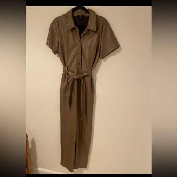 7 For All Mankind Vegan Leather Jumpsuit - Picture 2 of 5